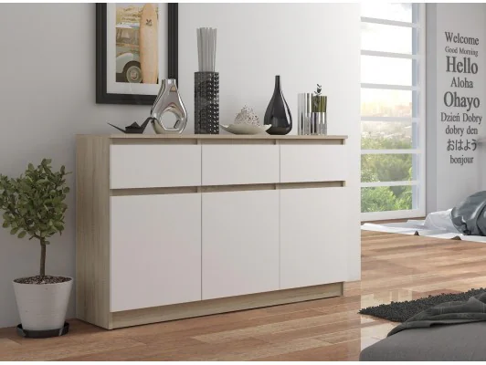 KOMODA K140 3D 3SZ CLP PK SONOMA / BIAŁA