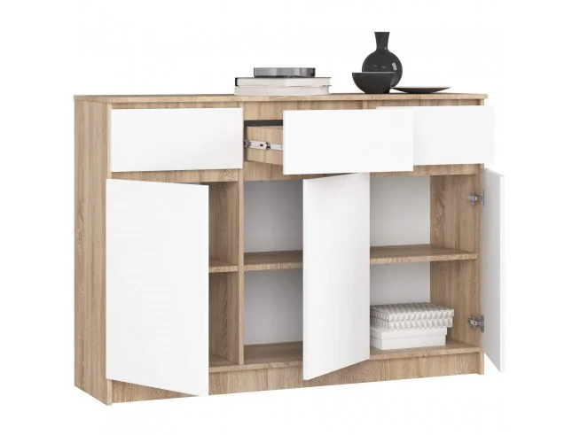 KOMODA K140 3D 3SZ CLP PK SONOMA / BIAŁA