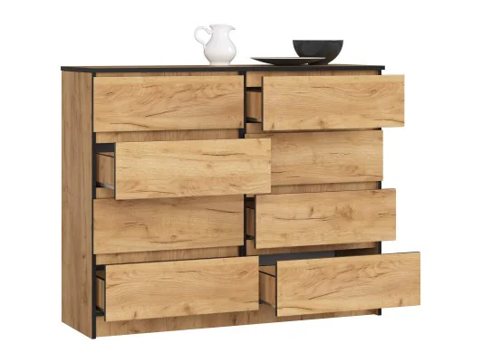 Zobacz KOMODA K120 8SZ CLP DĄB CRAFT KOMODA K120 8SZ CLP DĄB CRAFT