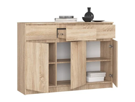 Zobacz KOMODA K140 3D 3SZ CLP PK DĄB SONOMA KOMODA K140 3D 3SZ CLP PK DĄB SONOMA