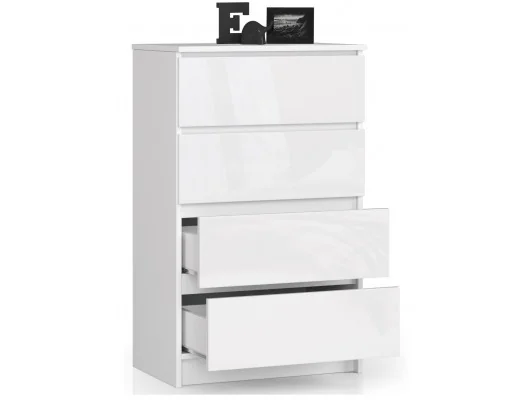 KOMODA K60 4SZ CLP BIAŁY POŁYSK
