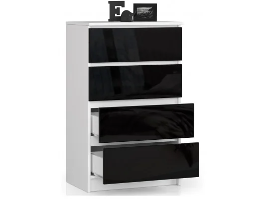 Zobacz KOMODA K60 4SZ CLP CZARNY POŁYSK KOMODA K60 4SZ CLP CZARNY POŁYSK
