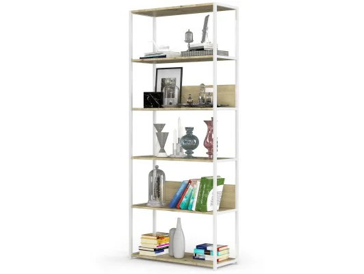 REGAŁ METALOWY LOFT 800 BIAŁY/DĄB ARTISAN