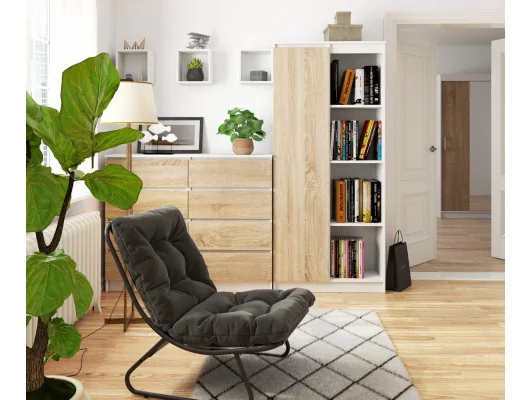 REGAŁ R80 1D 4P CLP BIAŁY / SONOMA