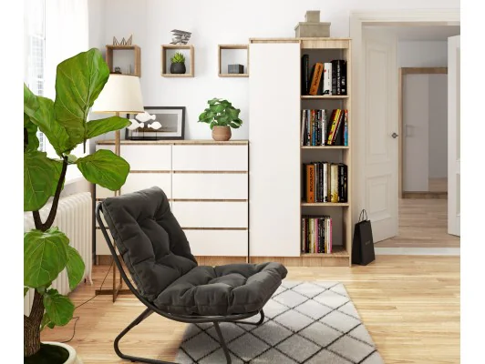 REGAŁ R80 1D 4P CLP DĄB SONOMA / BIAŁY