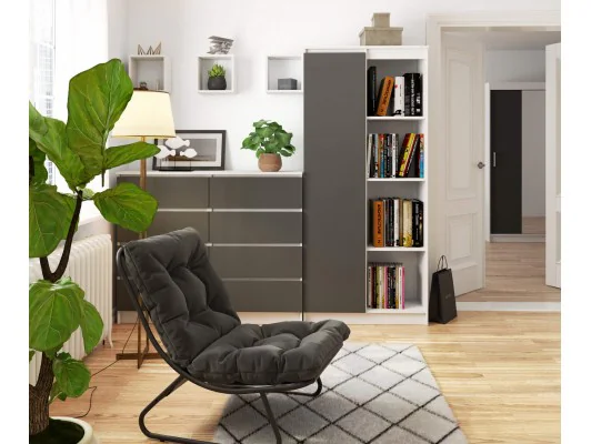 REGAŁ R80 1D 4P CLP BIAŁY / SZARY