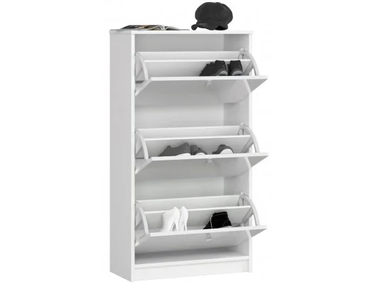 SZAFKA NA BUTY 3 UCHYLNE DRZWICZKI 60 cm BIAŁA BIAŁY POŁYSK