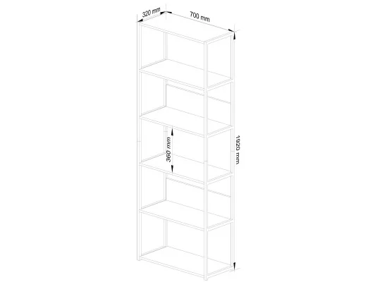 REGAŁ METALOWY LOFT 700 BIAŁY/BIAŁY