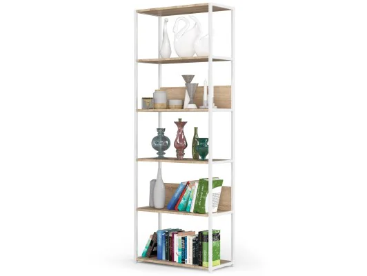 REGAŁ METALOWY LOFT 700 BIAŁY/DĄB SONOMA