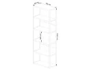 Regał loftowy metalowy 70 cm - czarny-dąb craft - 6 półek