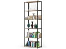 Regał loftowy metalowy 70 cm - czarny-dąb sonoma - 6 półek