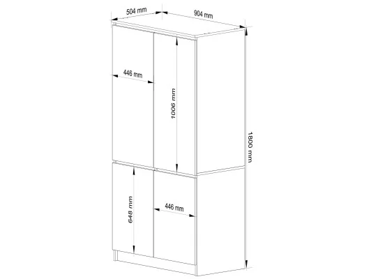 SZAFA S90 4D CLP GRAFIT SZARY