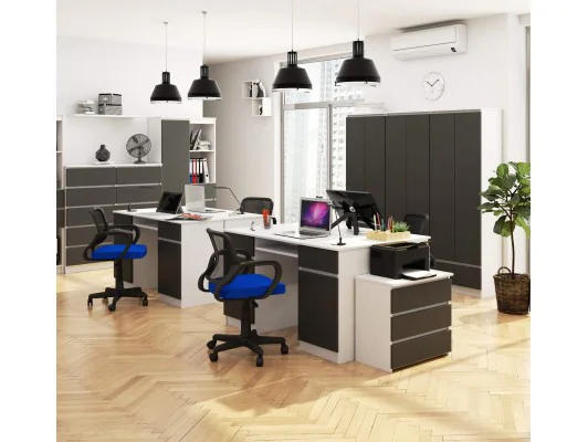 BIURKO CLP A5 2D 2SZ PK BIAŁE / SZARE