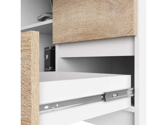 BIURKO NAROŻNE B16 124 cm PRAWE 3 SZUFLADY PK BIAŁE / SONOMA