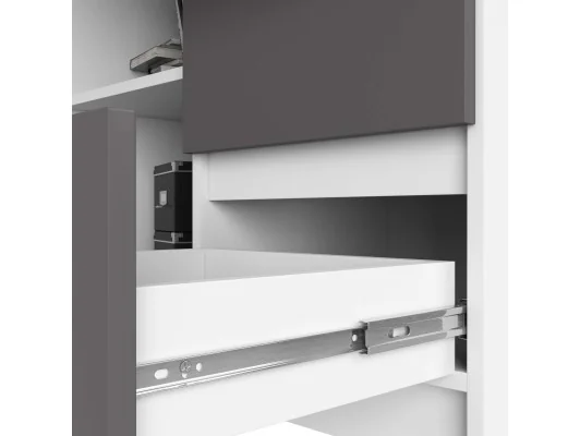 BIURKO NAROŻNE B16 CLP PRAWE PK BIAŁY / SZARY