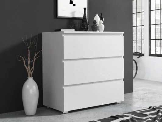 Zobacz Nowoczesna komoda z szufladami NEO 80 biała, antracyt/craft Nowoczesna komoda z szufladami NEO 80 biała, antracyt/craft