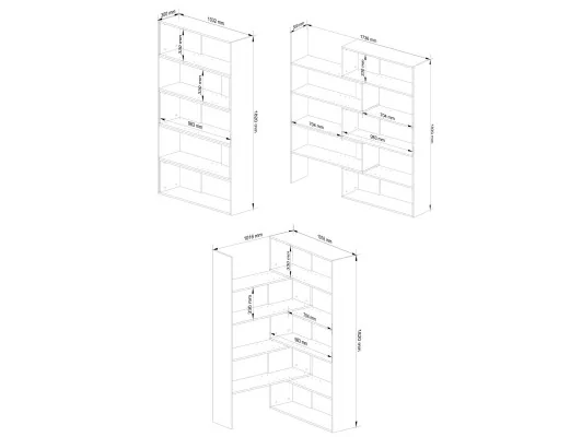 Regał przestawny TWIST - dąb sonoma