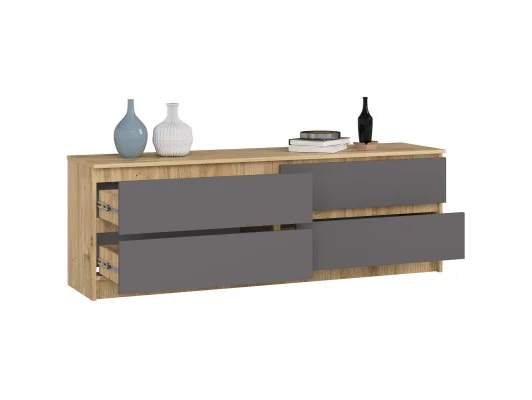 Zobacz KOMODA K160 4SZ CLP PK DĄB ARTISAN / SZARY KOMODA K160 4SZ CLP PK DĄB ARTISAN / SZARY