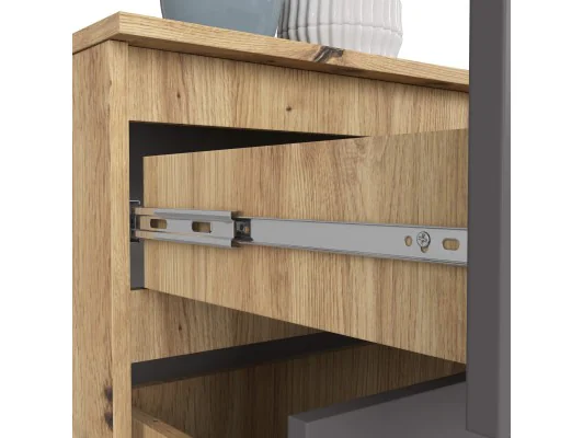 KOMODA K160 4SZ CLP PK DĄB ARTISAN / SZARY