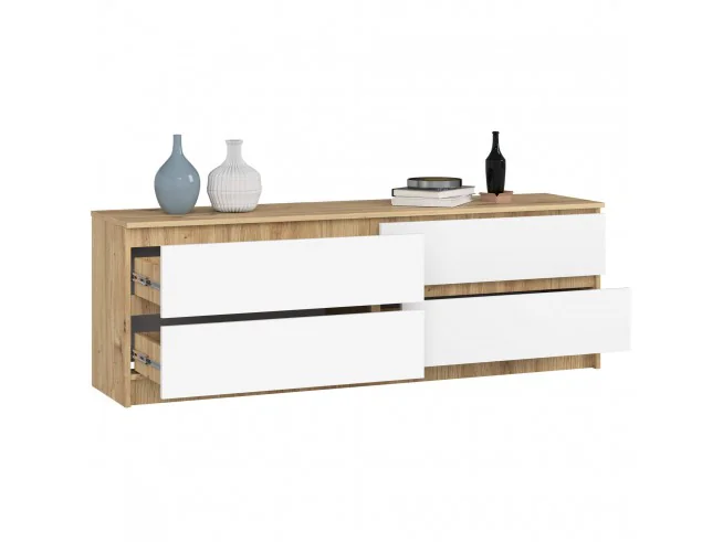KOMODA K160 4SZ CLP PK DĄB ARTISAN / BIAŁY