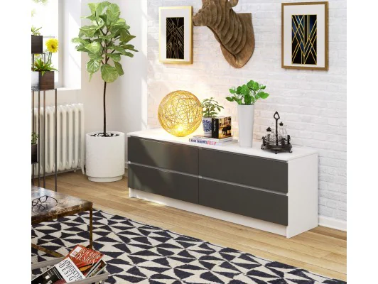 Zobacz KOMODA K160 4SZ CLP PK BIAŁY / SZARY KOMODA K160 4SZ CLP PK BIAŁY / SZARY