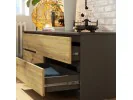 KOMODA K160 4SZ CLP PK GRAFIT SZARY / DĄB ARTISAN