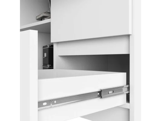 BIURKO NAROŻNE B16 124 cm PRAWE 3 SZUFLADY PK BIAŁE