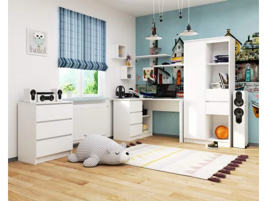 BIURKO NAROŻNE B16 CLP PK LEWE BIAŁY