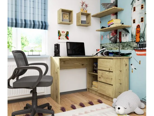 BIURKO NAROŻNE B16 CLP PRAWE DĄB ARTISAN