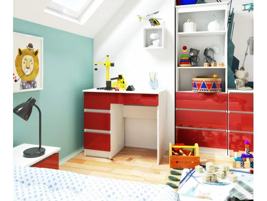 BIURKO A-7 CLP CZERWONY POŁYSK LEWOSTRONNE