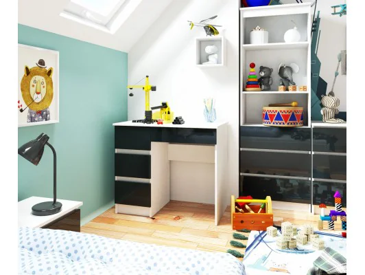 BIURKO A-7 CLP GRAFIT POŁYSK LEWOSTRONNE