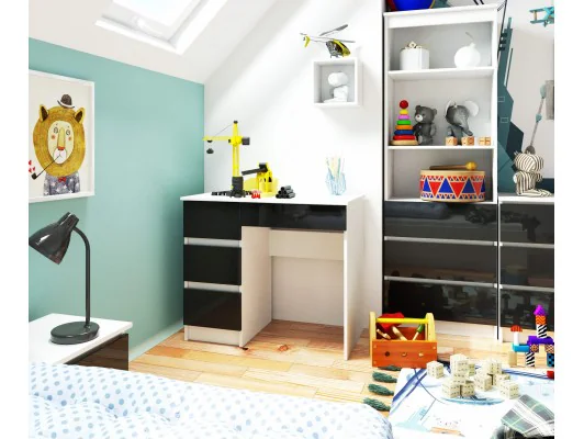 BIURKO A-7 CLP CZARNY POŁYSK LEWOSTRONNE