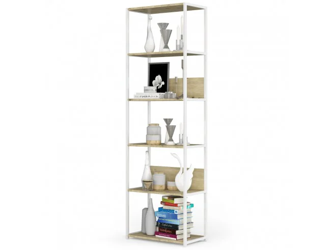 REGAŁ METALOWY LOFT 600 BIAŁY/DĄB ARTISAN