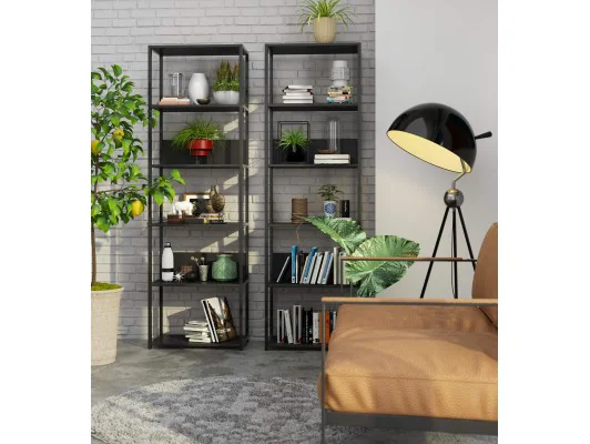 REGAŁ METALOWY LOFT 600 CZARNY/CZARNY