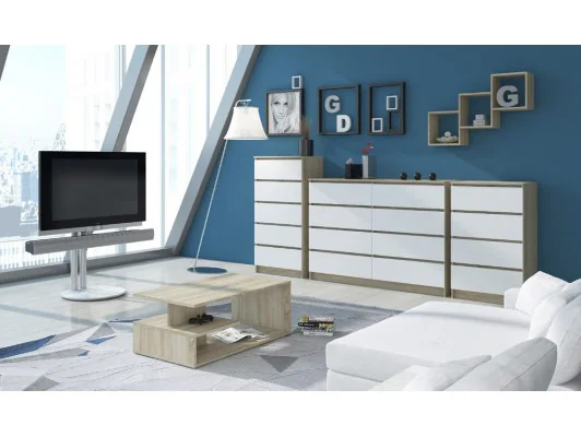 KOMODA K140 6SZ CLP DĄB SONOMA / BIAŁY