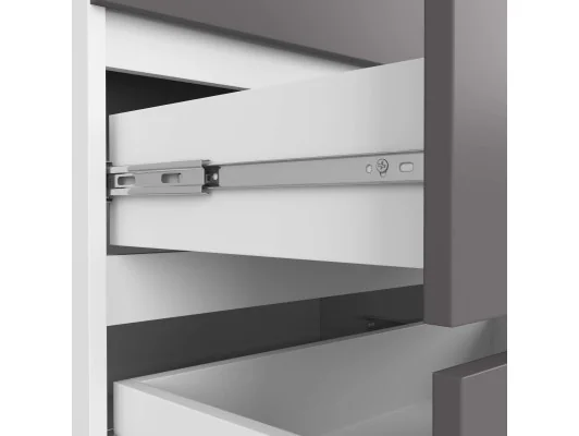 Komoda K 140 cm 6 szuflad PK biała-grafit szary