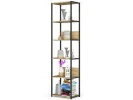 Regał loftowy metalowy 50 cm - czarny-dąb artisan - 6 półek