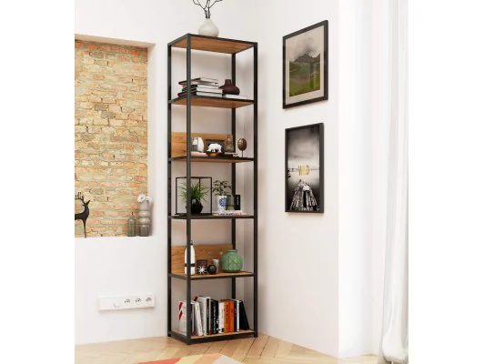 REGAŁ METALOWY LOFT 500 CZARNY/DĄB CRAFT