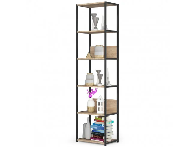 REGAŁ METALOWY LOFT 500 CZARNY/DĄB SONOMA