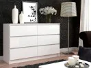 KOMODA K 140 cm 6 SZUFLAD PK BIAŁA
