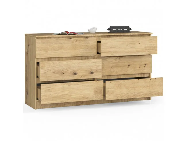 KOMODA K140 6SZ CLP DĄB ARTISAN