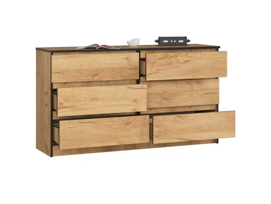 Zobacz KOMODA K140 6SZ CLP DĄB CRAFT KOMODA K140 6SZ CLP DĄB CRAFT
