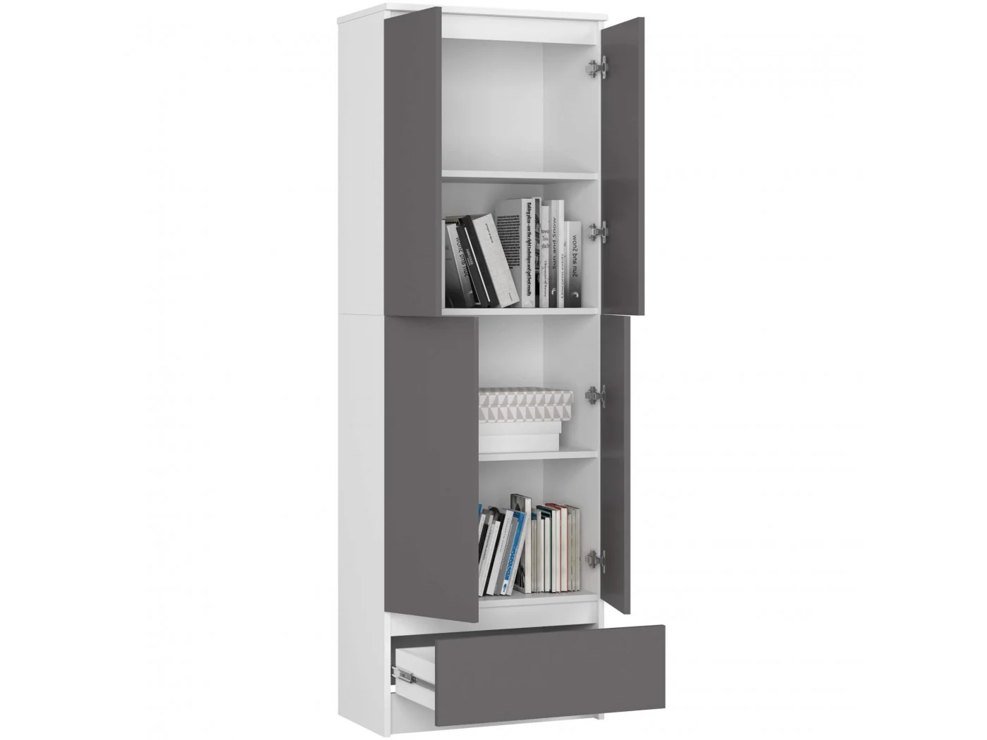 REGAŁ ZAMKNIETY R60 4D 1SZ CLP PK BIAŁY / SZARY REGAŁ ZAMKNIETY R60 4D 1SZ CLP PK BIAŁY / SZARY