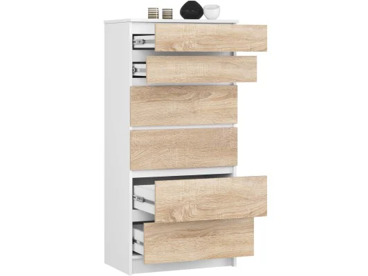 KOMODA K60 6SZ CLP PK BIAŁY / SONOMA