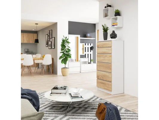 KOMODA K60 6SZ CLP PK BIAŁY / SONOMA