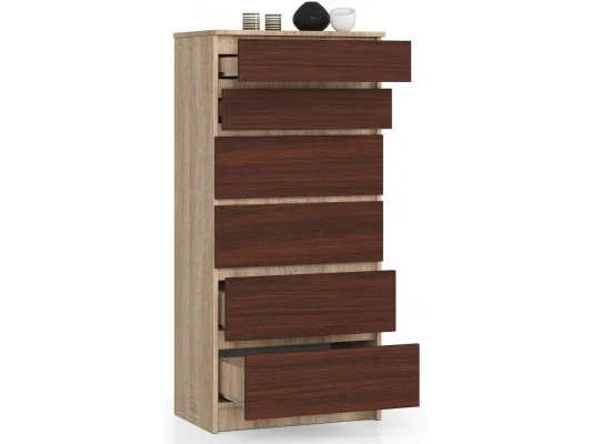 Zobacz KOMODA K60 6SZ CLP DĄB SONOMA / VENGE KOMODA K60 6SZ CLP DĄB SONOMA / VENGE