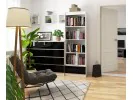 REGAŁ R 60 cm CLP 1 SZUFLADA 4 PÓŁKI BIAŁY / CZARNY POŁYSK