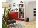 REGAŁ R 60 cm CLP 1 SZUFLADA 4 PÓŁKI BIAŁY / CZERWONY POŁYSK