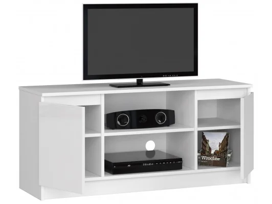 SZAFKA RTV 120 cm 2D 1P BIAŁY AKRYL WYSOKI POŁYSK