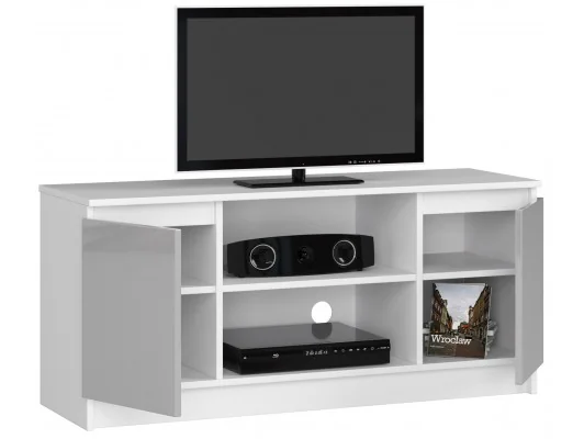 SZAFKA RTV 120 cm 2D 1P METALIK AKRYL WYSOKI POŁYSK